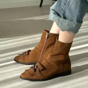 여자 포근한 FW 보온 세무 앵클부츠