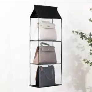 심플 UXT858P4 걸이식 3칸 가방 정리대 보관 행거 거치대