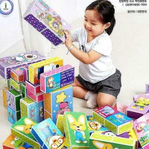 뽀로로종이 블록 중30개입 블럭 벽돌 쌓기pqr756