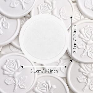 50개 장미 왁스 씰 스티커, 봉투용 둥근 씰, 사용하기 쉽고 접착력 좋은 청첩장