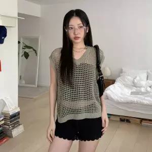 여성 스웨터 매쉬 망사 네트 슬리브리스 빅사이즈 썸머 조끼