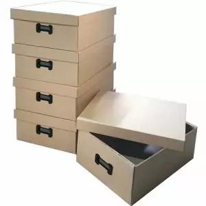 5겹 GOQ585U7 중대형 종이수납함 리빙박스 380X510X182mm 5개