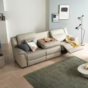 (수도권무료) 시트앤모어 침대같은 편안함 홈바 전동 4인 천연통가죽 경추 리클라이너 소파 KC4108