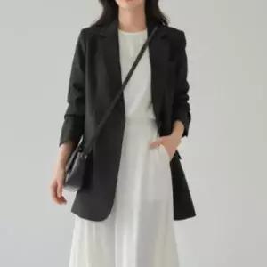 [하프클럽/셀러허브_여성트랜드패션]여성 폴리스판 싱글버튼 간절기 롱코