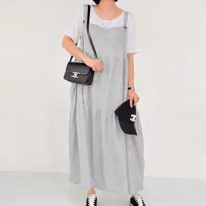 [하프클럽/셀러허브_여성트랜드패션]빅사이즈 603 슬림끈멜빵캉캉원피스 DRA