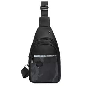 블랙- 전면 D링 슬링백 외출 보조 가방 어깨백 학생남성크로스백 소지품백 여행용백 용백 스포츠 크로스백