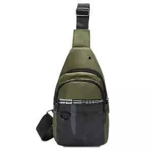 그린- 전면 D링 슬링백 외출 보조 가방 어깨백 학생남성크로스백 소지품백 여행용백 용백 스포츠 크로스백