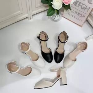 [신세계라이브쇼핑][옷자락] 여자 라운드토 앵클스트랩 블록힐 메리제인 슈즈