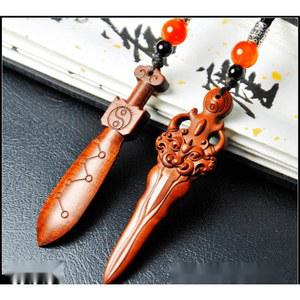 목걸이 체인 키링 대추나무 개성Q버전 액막이 로프 평안단추 벽조목 펜던트 조절 스윙 단향목 나무