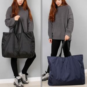 쇼핑백 솔리드 컬러 지퍼 대용량 식료품 토트 워셔블 재사용 가능한 간단한 야외 헤비 듀티 새로운 패션