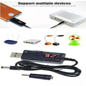 USB 부스트 컨버터 DC 5V에서 9V 12V로 변환하는 스텝업 케이블 + 전원 공급/충전기/전력 변환기용 3.5x1.