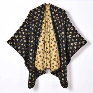 여성망토 사계절 도톰하고 따뜻한 트임 빅 케이프 니트 자카드 가디건 심쿵돌직구