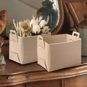 ( )경량소재 정리함 장난감정리 펠트 바구니 베이지 S