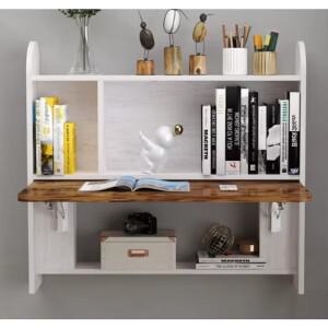 가정용 벽걸이형 공부 책상, 플로팅 노트북 선반이 있는 접이식 테이블