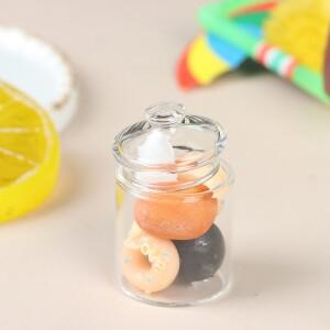 높은 붕규산염 미니 유리 캔디 항아리, 음식 놀이 인형 집 액세서리