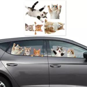 리얼 고양이 데칼 세트 5종 차량 꾸미기 귀여운 냥이스티커 동물 장식 튜닝 량데 차꾸 자동