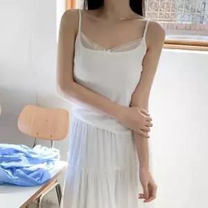 [신세계라이브쇼핑][옷자락] 여자 여리여리 로맨틱 레이스 도트 데이트룩 끈나시