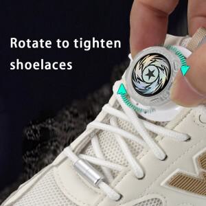 새로운 두꺼운 로프 운동화 끈 묶지 않는 회전 버클 신발끈 업그레이드 간편 설치 자동 액세서리