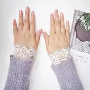 레이어드 페이크 손목카라 소매 프릴 레이스 블라우스 gBb3+4KIv