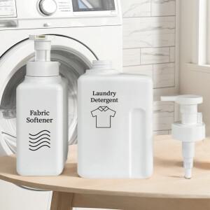 세탁세제/섬유유연제 용기(600ml 펌프형, 라벨 포함)