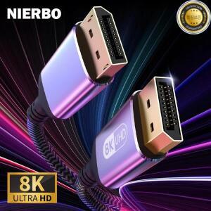NIERBO 디스플레이 포트 케이블 고속 TV 모니터 노트북과 호환 가능 8K DP 1.4 @ 60Hz 4K 144Hz 편조