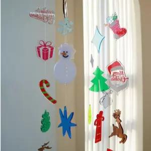 크리스마스 아크릴썬캐쳐 산타 모빌썬쳐 디자인소품 벽장식 인테리어 홈파티 소품 카페 썬쳐