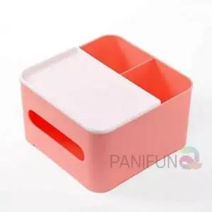 ( )티슈케이스 정리함 핑크 데스크오거나이저 데스크정리함 사무용품정리함 휴지케이스 소품정리함