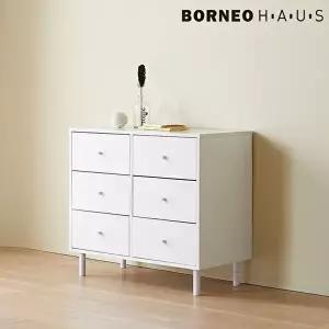 [텐스페이스]키튼 800 3단 6칸 화이트 서랍장 MD5108 (수도권무배)