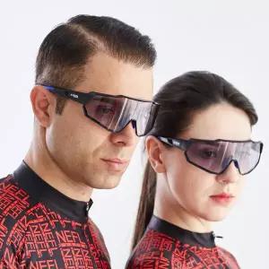 아웃도어 싸이클용 와이드 변색 자전거고글