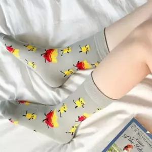 ( )포인트 양말 여성 긴 세트 패션 패턴 학생 장목 4종