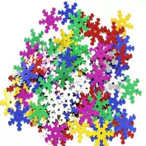 스팡클 겨울 눈결정 약 500g 스팽글 크리스마스교구재료 공예모루 만들기 유치원신학기 미술 장식 비즈 부