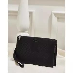 [롯데백화점]닥스 액세서리 [GREAT HOUSE CHECK] 블랙 체크배색 소가죽 클러치백 DBBA2F305BK