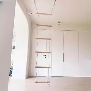 원목 줄사다리 로프 가정용 경량 매달리기 나무색 실내 목재 등반 일반형 사다리 수평바