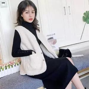 뽀글소재 플리스 기본조끼 양털 누빔소재 할머니조끼