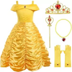 릴리뷰티 리틀 걸스 프린세스 코스튬에 액세서리 옐로우