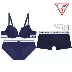 매장정품 GUESS 게스 [선물포장쇼핑백] 에어로쿨 네이비 커플속옷세트 OEWBR592OEWBP592GEMDR163DNV 108222