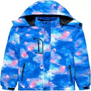 GQD 보이 방수 스키 재킷 따뜻한 플리스 안감 겨울 눈 방풍 후드 코트