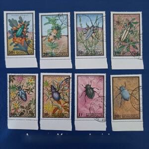8개/세트 1972 몽골 우표 곤충이 표시된 수집용
