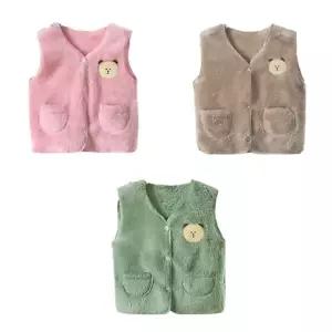 유아수면조끼 수면조끼 아기곰돌이조끼 단색베어 유아후리스조끼