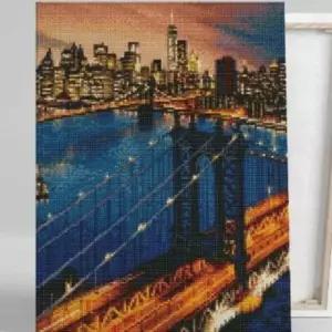 풍경 보석십자수 브루클린의 밤 40X50 보석십자수액자 보석십자수명화