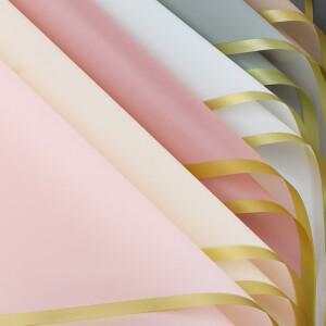 10 개/대 방수 골드 테두리 꽃 꽃다발 선물 포장지 DIY 가게 재료 꽃집 용품