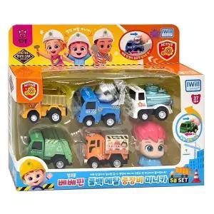 핑크퐁 베베핀 메탈미니카 중장비5종세트 자동차 장난감 미니카