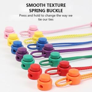 반사 라운드 신발 끈 탄성 프레스 잠금 없음 넥타이 끈은 1 초 만에 신고 벗을 수 있습니다. 편의 게으른