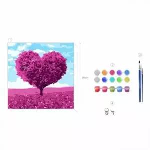 캔버스 페인팅 하트트리 25X25 집콕그림그리기 캔버스그림