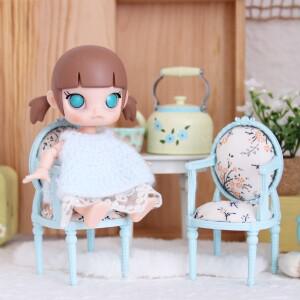 미니어처 모형 가구 1:12 레진 테이블과 의자 BJD OB11 인형집 장식에 적합