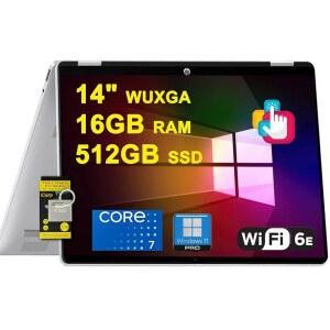 옴니북 5 플립 투인원 노트북 14인치 WUXGA IPS 터치 인텔 10코어 코어 7 150U 16GB DDR5 512GB SSD 백라이트 Wi-Fi6E 5MP IR 프라이버시 카메라 Win11Pro / ICP 허브