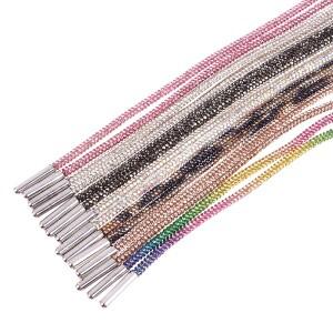 1Pair/2Pcs 라인 석 신발 끈 운동화 4.5mm 라운드 100cm DIY 문자열 레이스 럭셔리 다이아몬드