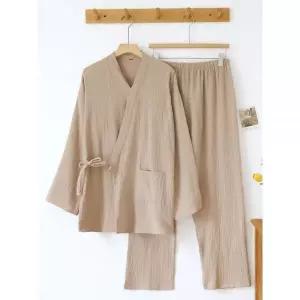 숯가마찜질복 황토방 한증막 옷 불가마 거즈면 잠옷 마사지 긴팔 반팔 숯가마옷 커플 황토