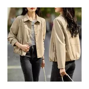 와칸다 여성 여친 코트 가죽무스탕 가죽 숏봄 가을 캐주얼 PU라이더 재킷 KKE1