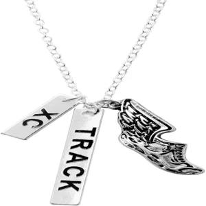 카브피오 크로스 컨트리 러너 목걸이 - 트랙 XC 선물 25인치 스테인리스 스틸 케이블 체인